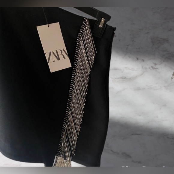 Zara jewel fringe mini skirt XS - Picture 1 of 8